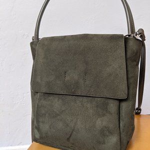 Anthropologie Green Suede Purse Handbag/Shoulder Bag